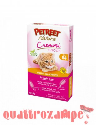 Petreet Cremosi Snack 6 Bustine da 14 gr Pollo Con Carote