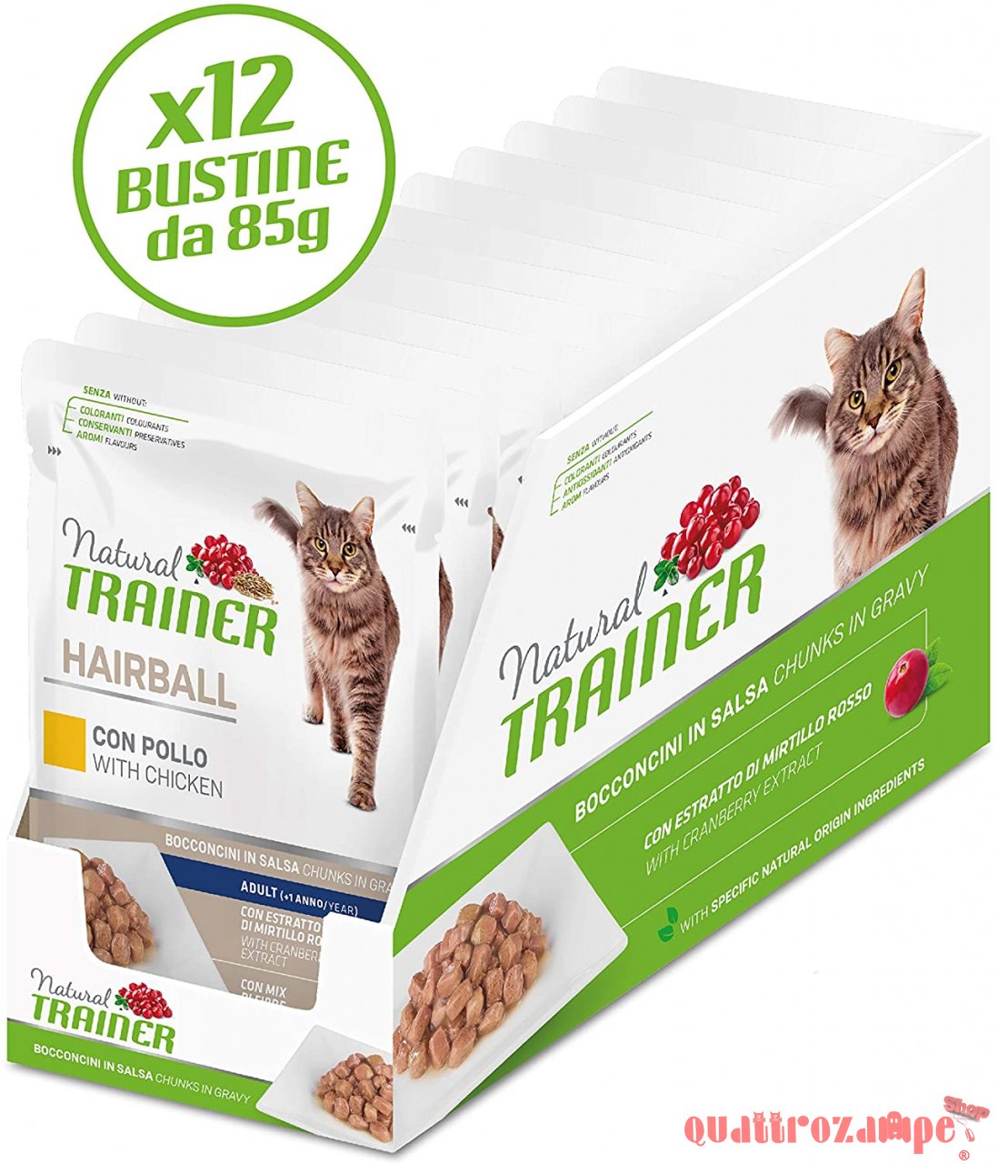 Natural Trainer Hairball Cat Pollo Bocconcini 85 gr Bustina