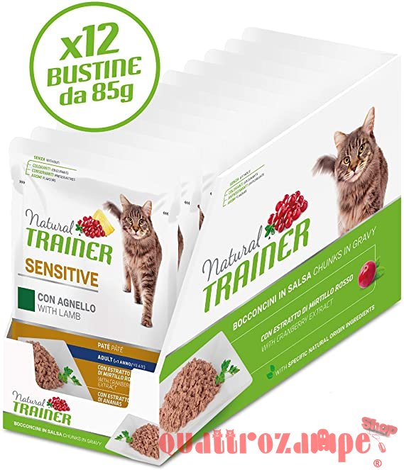 Natural Trainer Sensitive Agnello Cat Bocconcini 85 gr Bustina