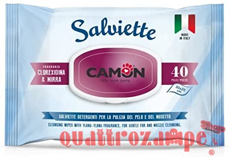 Camon 40 Salviette Detergenti Mirra Clorexidina Per Pelo E Musetto