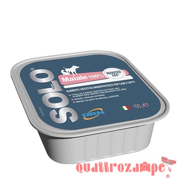 DRN Solo Maiale Reduced Fat 100 gr Cibo Cani e Gatti