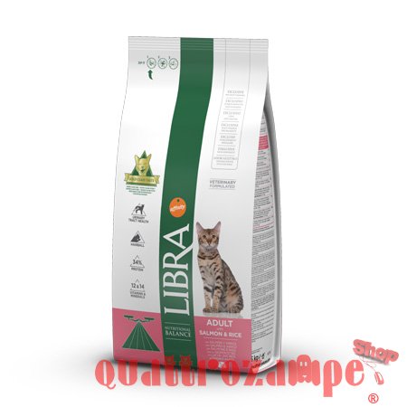 Libra Cat Adult Salmone e Riso 1,5 kg Crocchette Per Gatto