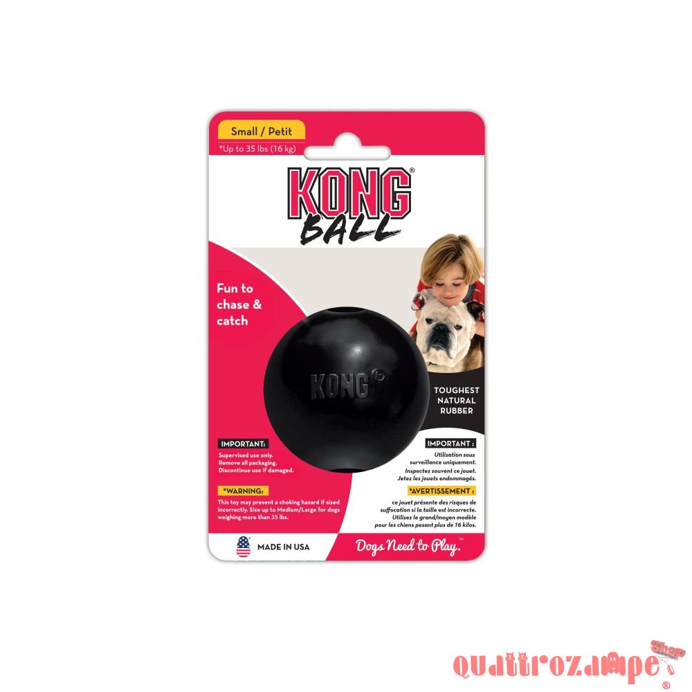 Kong Extreme Ball Small Nero Palla Porta Snack Extra Resistente