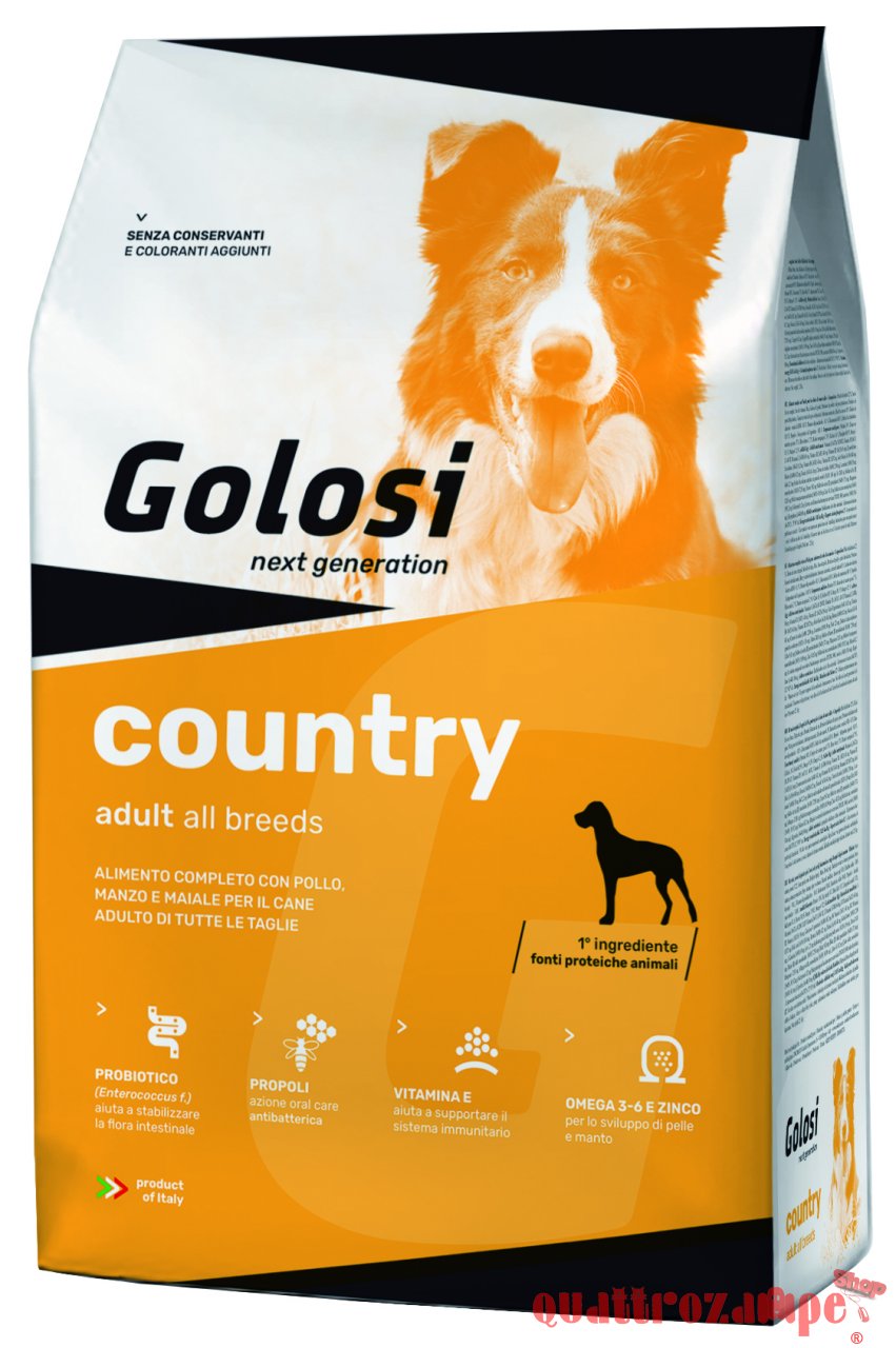 Golosi Country All Breed Pollo e Manzo 12 kg Crocchette Cani