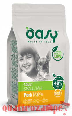 Oasy Dog Adult Small Mini Maiale Crocchette Monoproteiche Cane