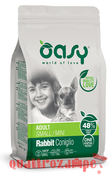 Oasy Dog Adult Small Mini Coniglio Crocchette Monoproteiche Cane