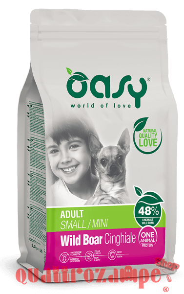 Oasy Dog Adult Small Mini Cinghiale Crocchette Monoproteiche Cane