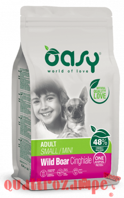 Oasy Dog Adult Small Mini Cinghiale Crocchette Monoproteiche Cane
