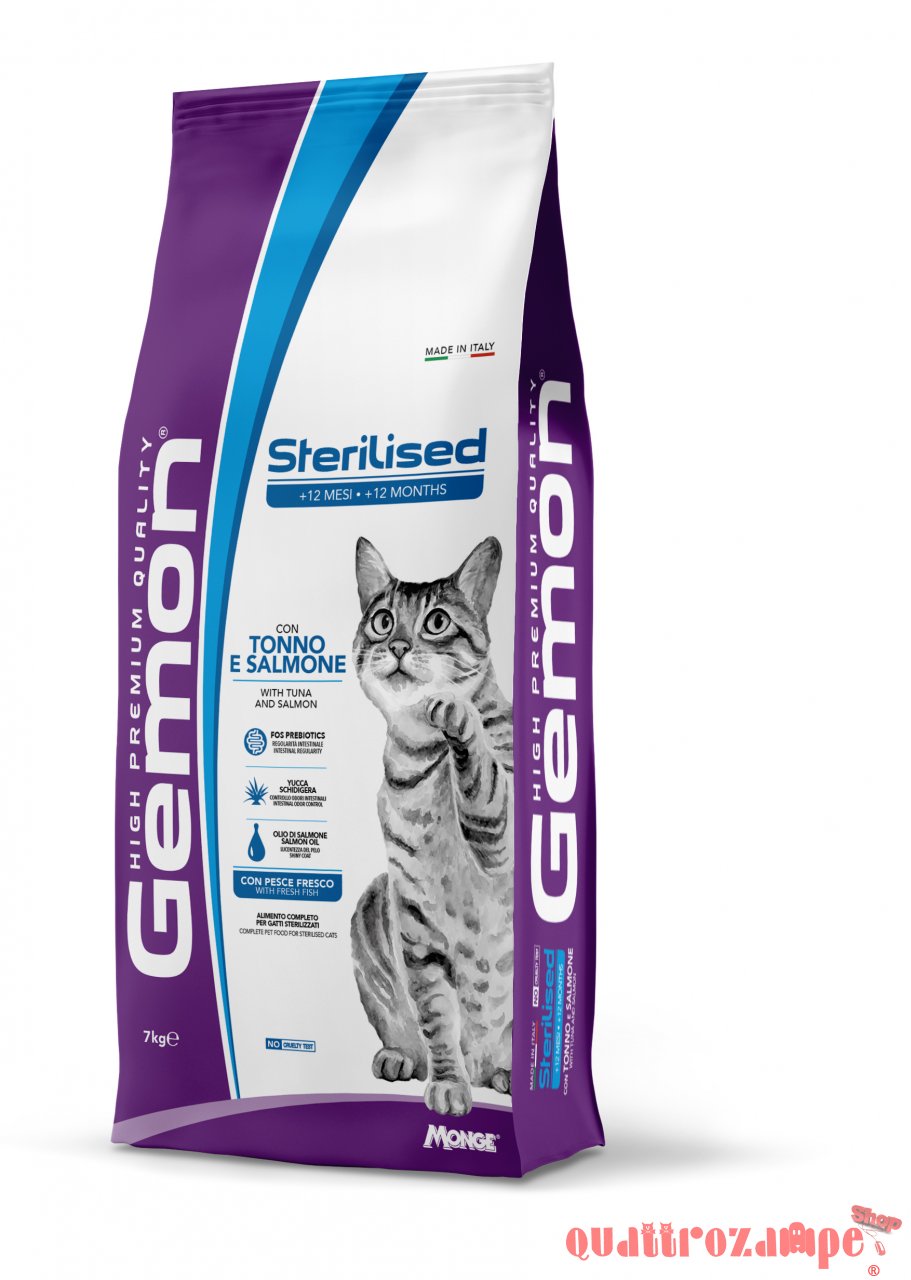 Gemon Sterilised Tonno Salmone Alimentazione Gatti Sterilizzati