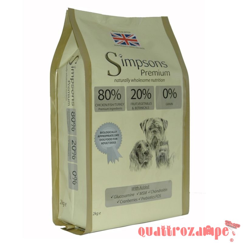 Simpsons Premium Adult 80/20 Mix Pollo Pesce Tacchino 12 Kg Cane