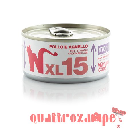 Natural Code XL 15 Pollo e Agnello 170 gr Per Gatti