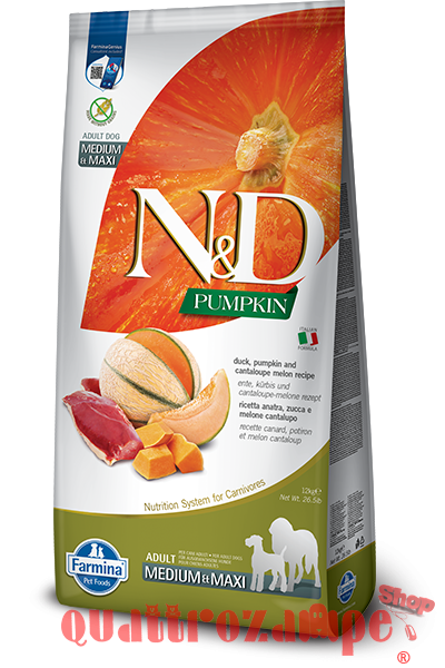 Farmina N/D Pumpkin Adult Medium Maxi Anatra Zucca Melone 12 Kg Cani