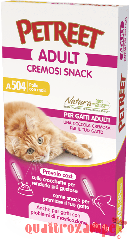 Petreet Cremosi Snack 6 Bustine da 14 gr Pollo Con Mais