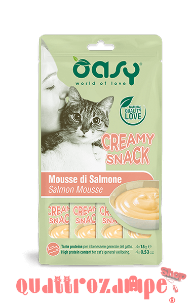 Oasy Creamy Snack Mousse Di Salmone 4 x 15 gr