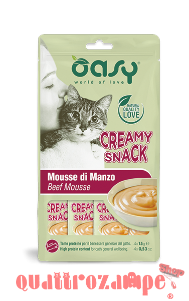 Oasy Creamy Snack Mousse Di Manzo 4 x 15 gr