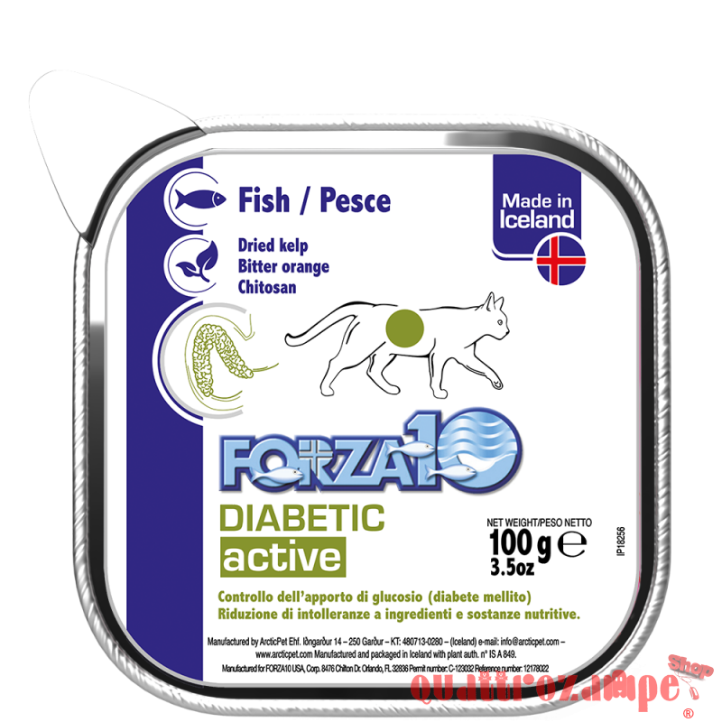 Forza 10 Active Diabetic Fish 100 Gr Vachetta Umido Gatto