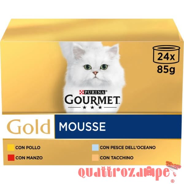 Purina Gourmet Gold Mousse Umido Gatto Multipack 24x85g
