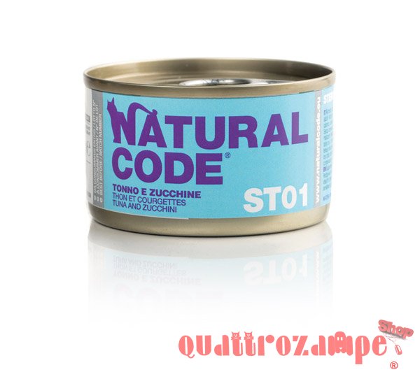 Natural Code ST01 Tonno e Zucchine 85 gr Scatoletta Gatti Sterilizzati