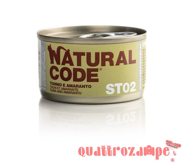 Natural Code ST02 Tonno e Amaranto 85 gr Scatoletta Gatti Sterilizzati