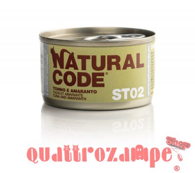 Natural Code ST02 Tonno e Amaranto 85 gr Scatoletta Gatti Sterilizzati