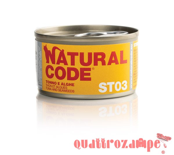 Natural Code ST03 Tonno e Alghe 85 gr Scatoletta Gatti Sterilizzati