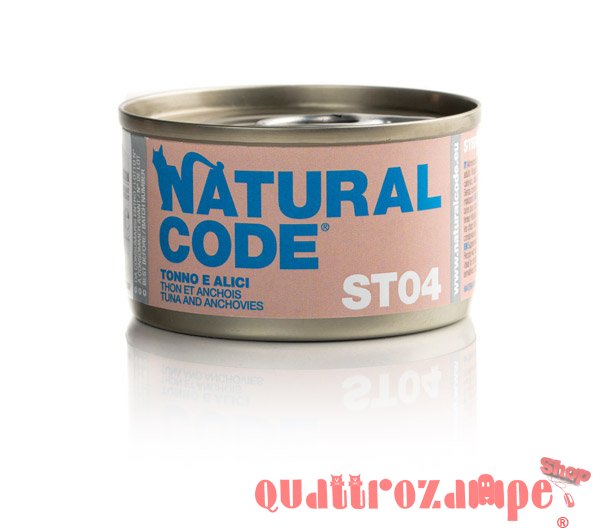 Natural Code ST04 Tonno e Alici 85 gr Scatoletta Gatti Sterilizzati