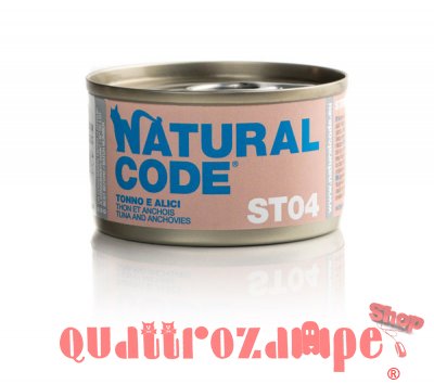 Natural Code ST04 Tonno e Alici 85 gr Scatoletta Gatti Sterilizzati