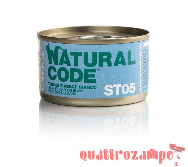 Natural Code ST05 Tonno e Pesce Bianco 85 gr Scatoletta Gatti Sterilizzati