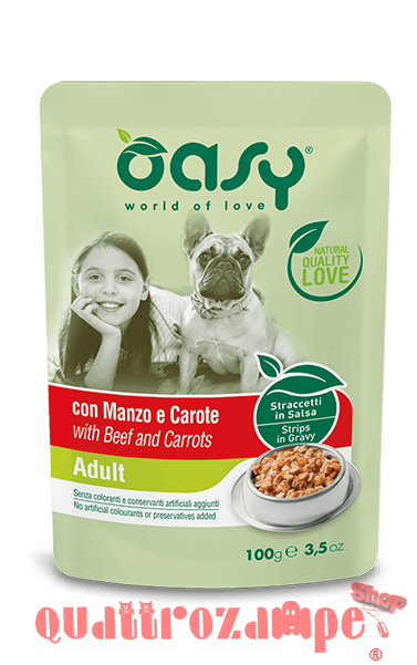 Oasy Dog Adult Manzo e Carote 100 gr Bustina Cane