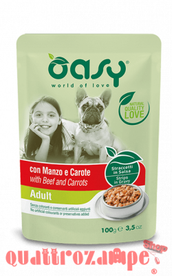 Oasy Dog Adult Manzo e Carote 100 gr Bustina Cane