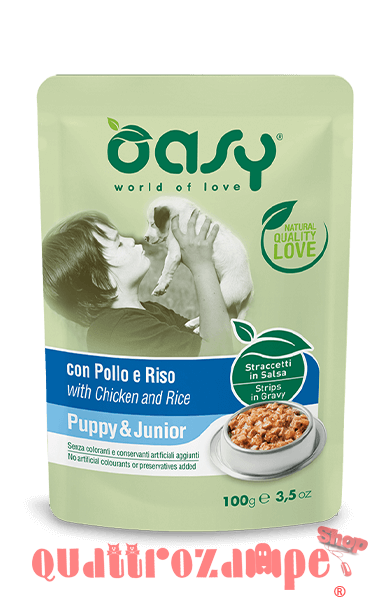 Oasy Dog Puppy Junior Pollo e Riso 100 gr Bustina Cane Cuccioli
