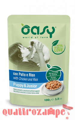 Oasy Dog Puppy Junior Pollo e Riso 100 gr Bustina Cane Cuccioli