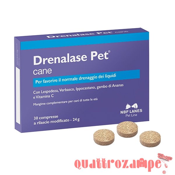 NBF Lanes Drenalase Pet 30 Compresse da 800 mg per Cani