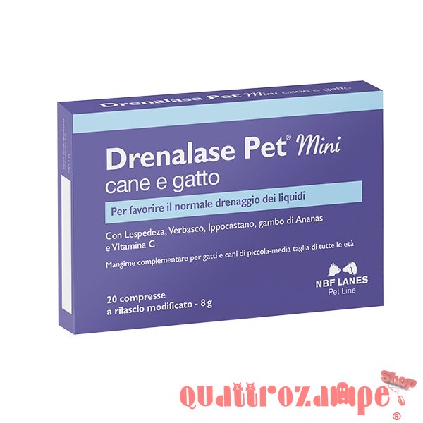 NBF Lanes Drenalase Pet Mini 20 Compresse da 160 mg Cani Gatti