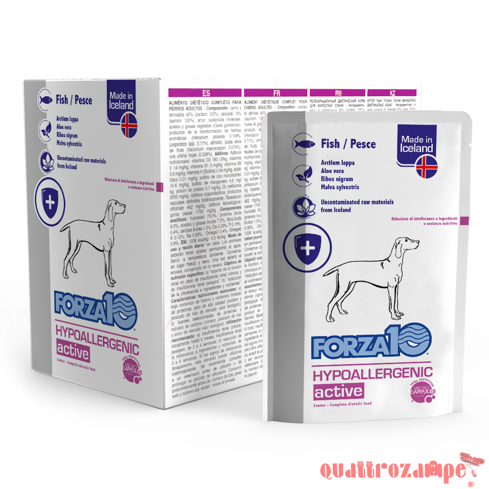 Forza 10 ActiveWet Hypoallergenic 100 Gr Pesce Busta Umido Cani