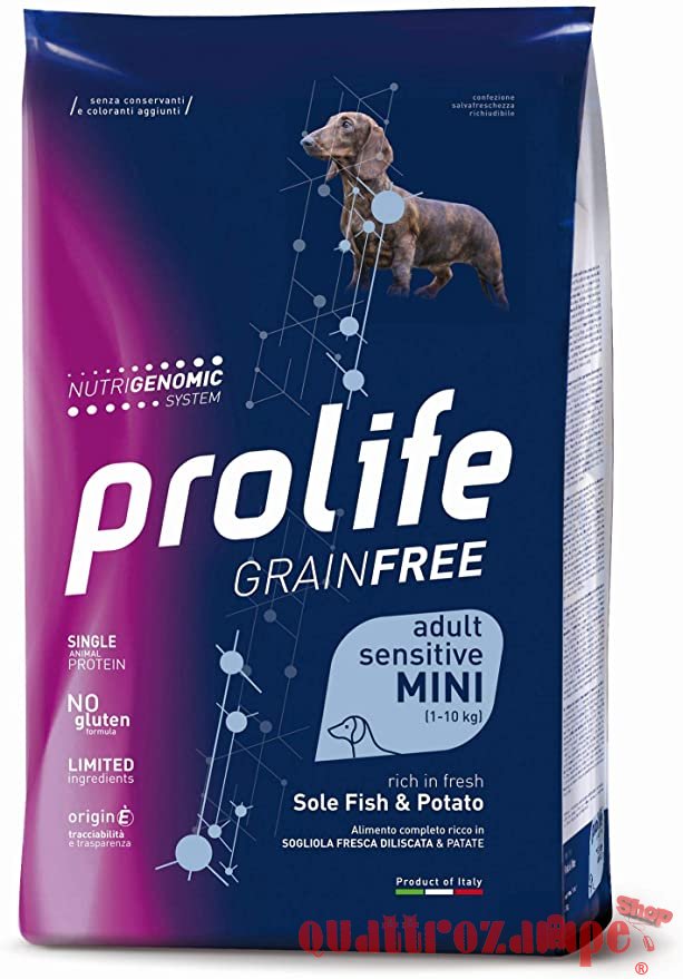 Prolife Dog Sensitive Grain Free Mini Adult Sogliola Patate Secco Cani
