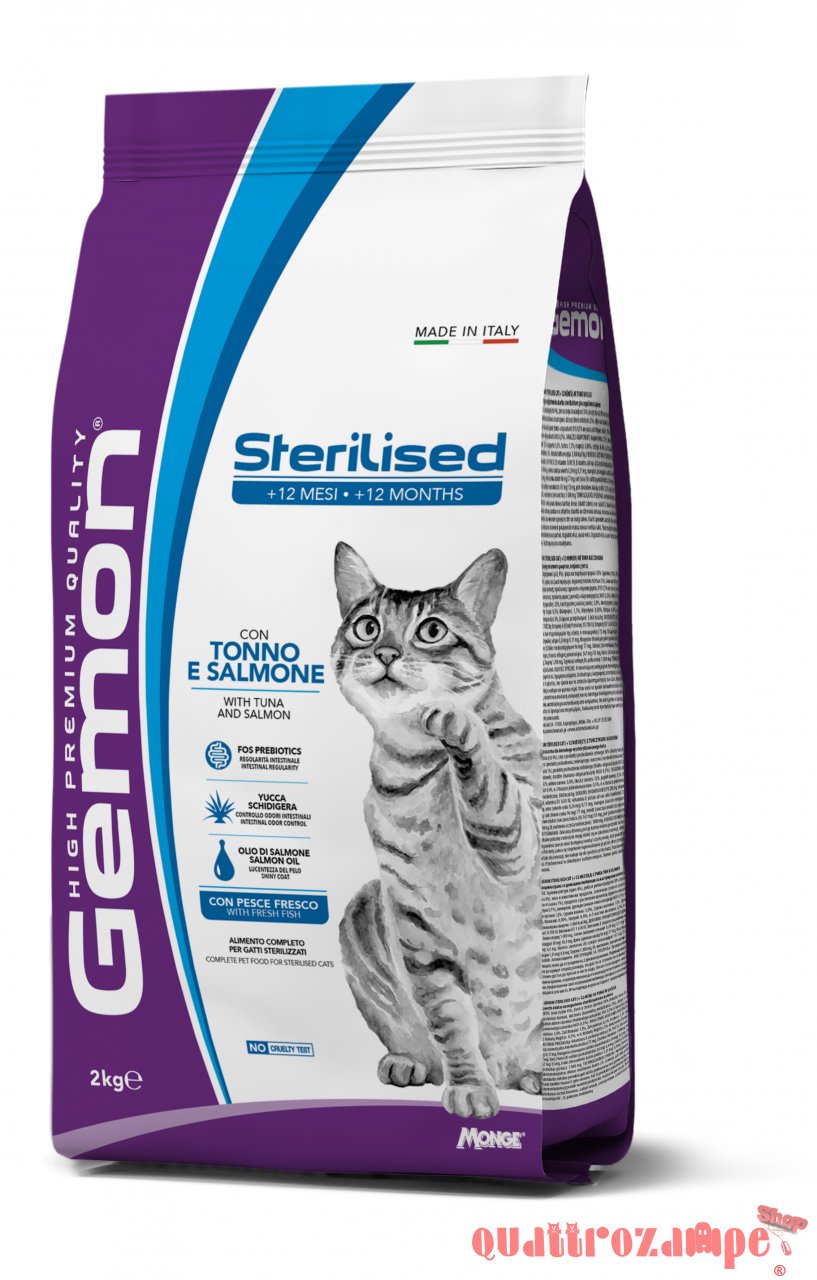 Gemon Sterilised Tonno Salmone Alimentazione Gatti Sterilizzati