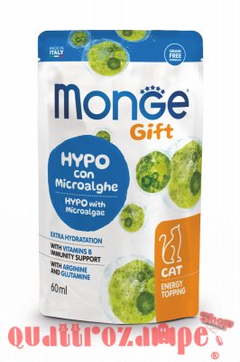 Monge Gift Energy Topping Hypo Con Microalghe 60 ml Snack Per Gatti