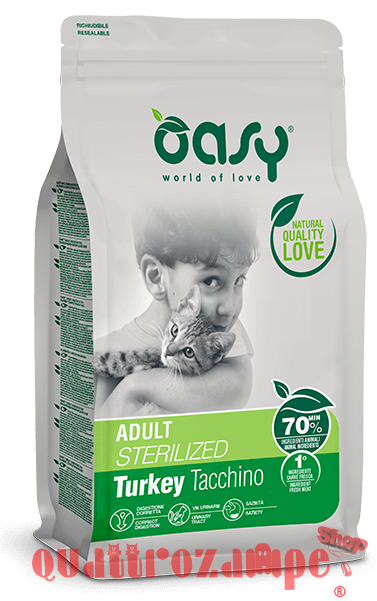 Oasy Cat Adult Sterilised Tacchino per Gatti Sterilizzati