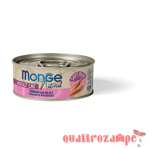 Monge Natural Senior Tonno Alici in Jelly 80 gr Scatoletta Superpremium Per Gatti