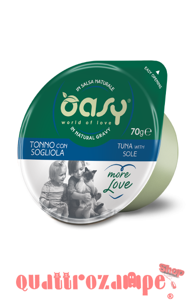Oasy More Love Green Cup Tonno Con Sogliola 70 gr Umido Gatto