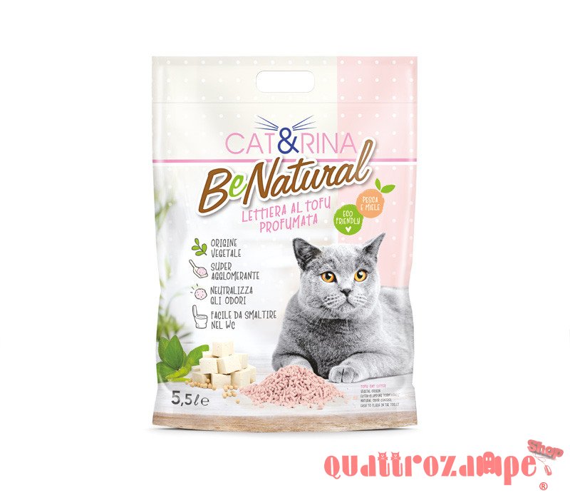 Cat&Rina Lettiera per Gatti al Tofu Pesca 5,5 lt
