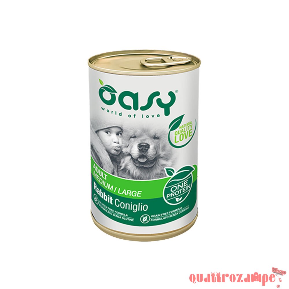 Oasy Dog One Protein Coniglio 400 gr Umido Per Cani