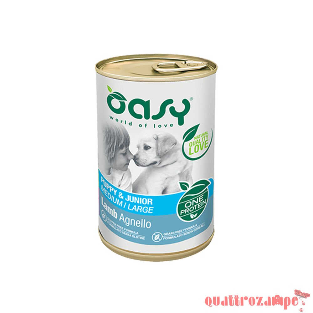 Oasy Dog Puppy Junior One Protein Agnello 400 gr Umido Per Cani