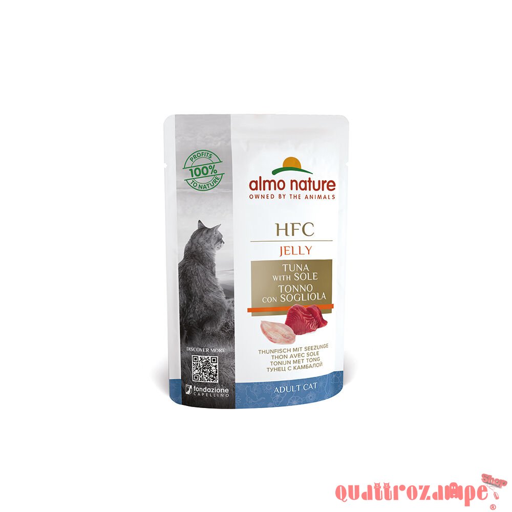 Almo Nature HFC Jelly Tonno con Sogliola 55 gr Bustine Umido Gatto