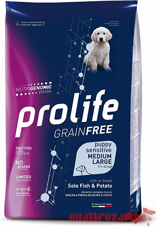 Prolife Dog Puppy Sensitive Medium Large Sogliola e Patate 2 kg Grain Free