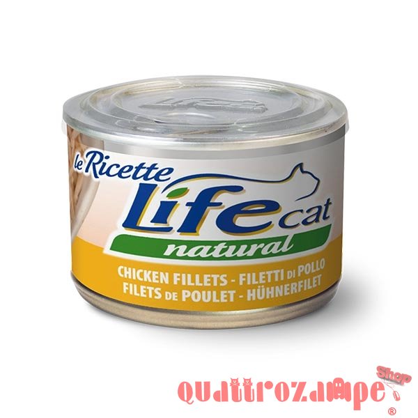 Life Cat Le Ricette Natural Filetti di Pollo 150 gr Scatoletta Gatti