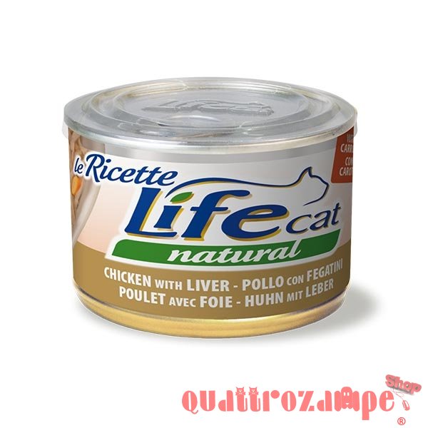 Life Cat Le Ricette Natural Pollo Fegatini 150 gr Scatoletta Gatti