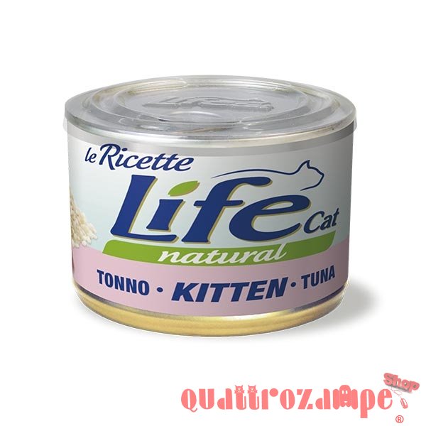 Life Cat Le Ricette Natural Kitten Tonno 150 gr Scatoletta Gattini