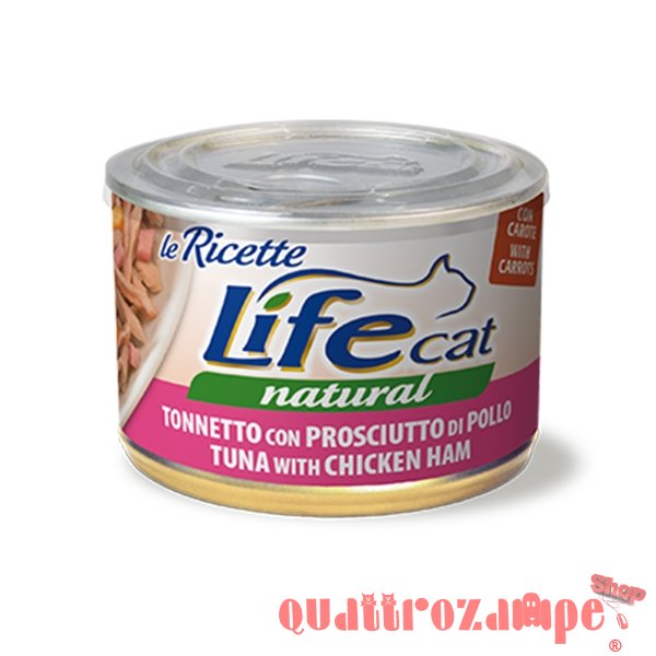 Life Cat Le Ricette Natural Tonno Prosciutto Di Pollo 150 gr Scatoletta Gatti